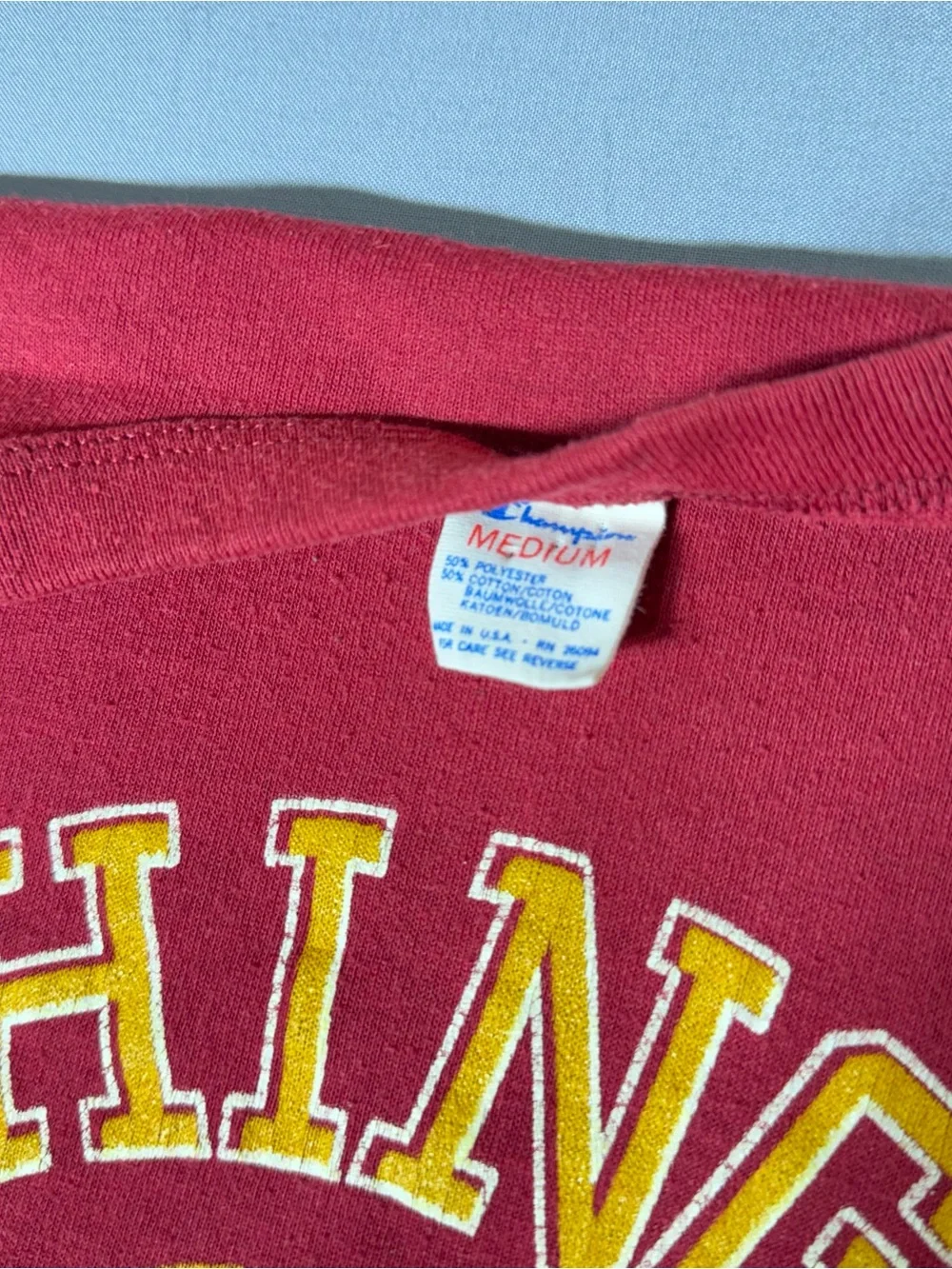 Vintage 80s champion blue bar tag Washington Redskins, single stitch shirt M - Picture 2 of 8